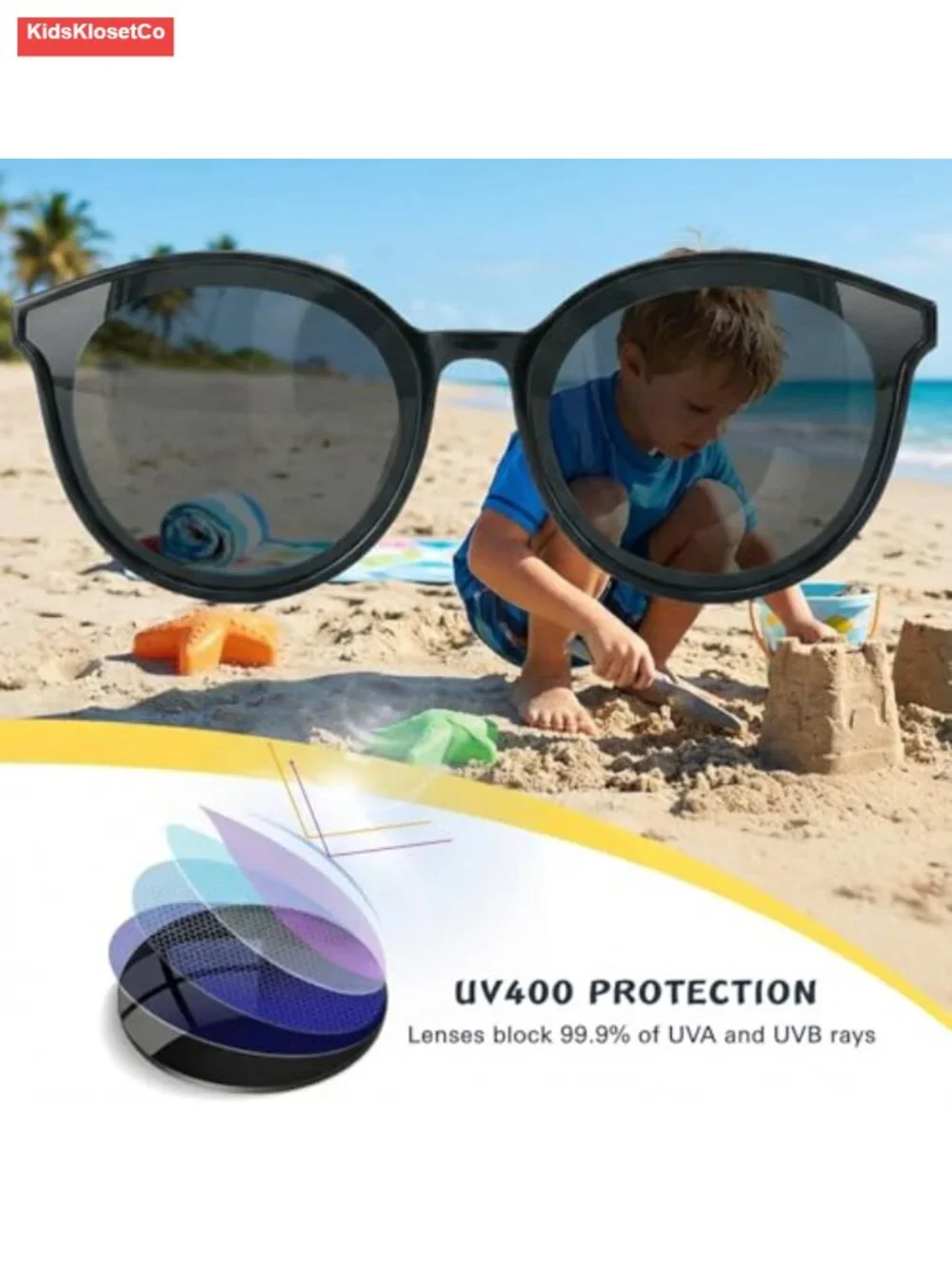Kids Sunglasses UV400 Protection Spring Hinge Ages 3-9